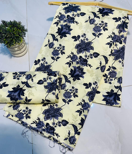 50% OFF Cotton Lawn 2 piece Suit Unstitched Suit