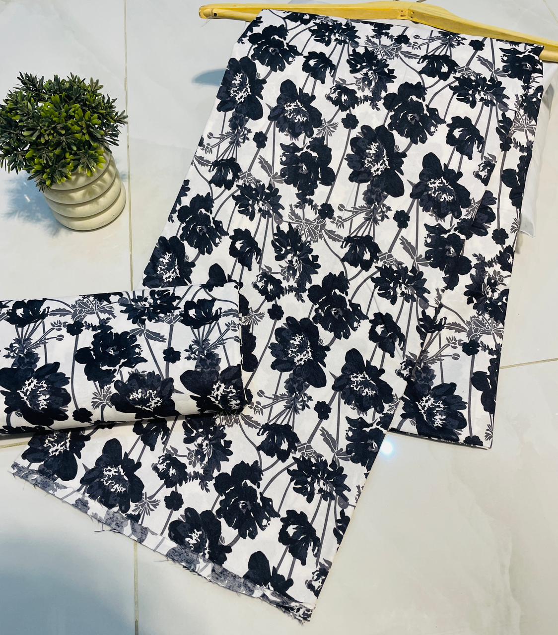 50% OFF Cotton Lawn 2 piece Suit Unstitched Suit